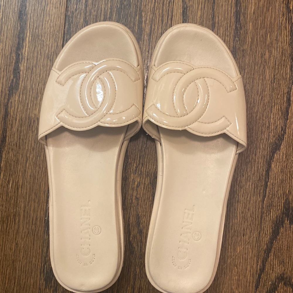Lovely Chanel slides! Plastic slides.